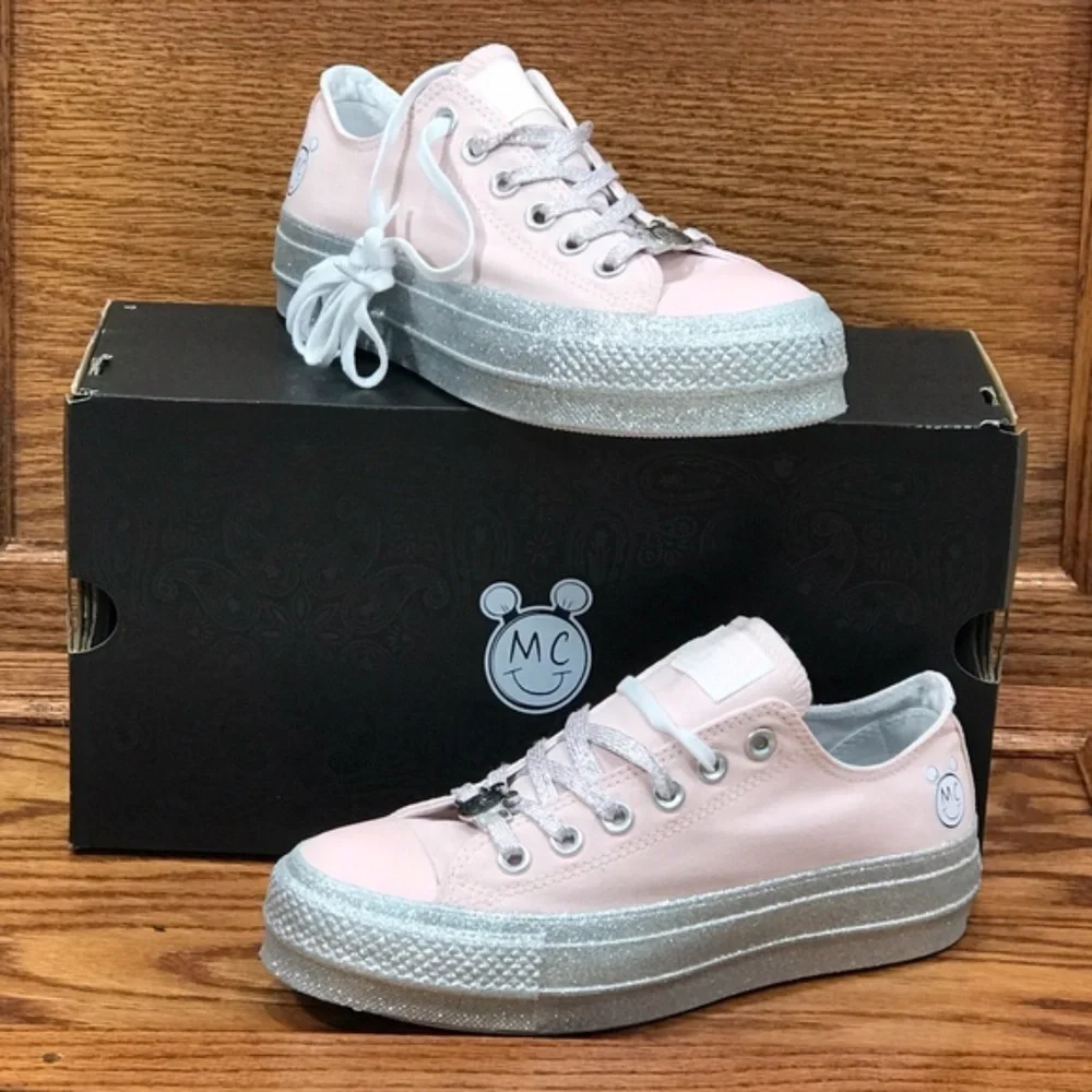 Converse X Miley Cyrus CTAS Lift Ox Pink Dogwood White Silver Platform